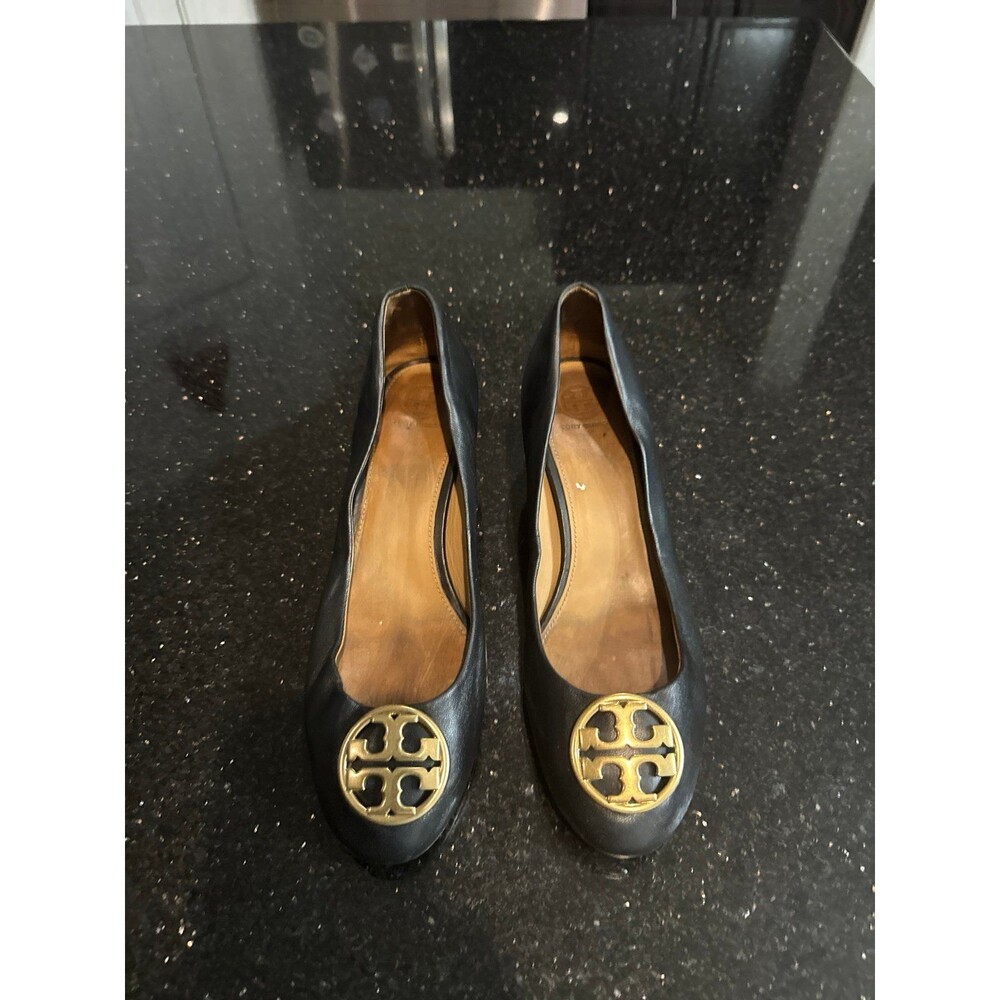 Tory Burch Chelsea Metallic Gold Leather Pumps Shoes Size 9.5 Women’s